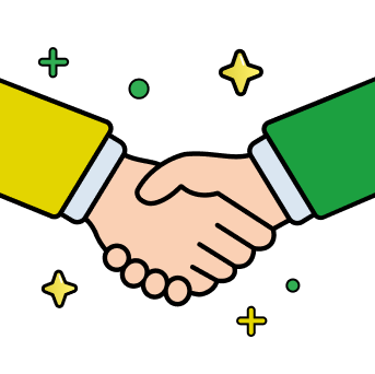 Smiles Reliable Partnership Hands Shaking Illustration