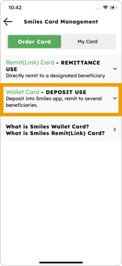 3. Choose “Wallet Card”