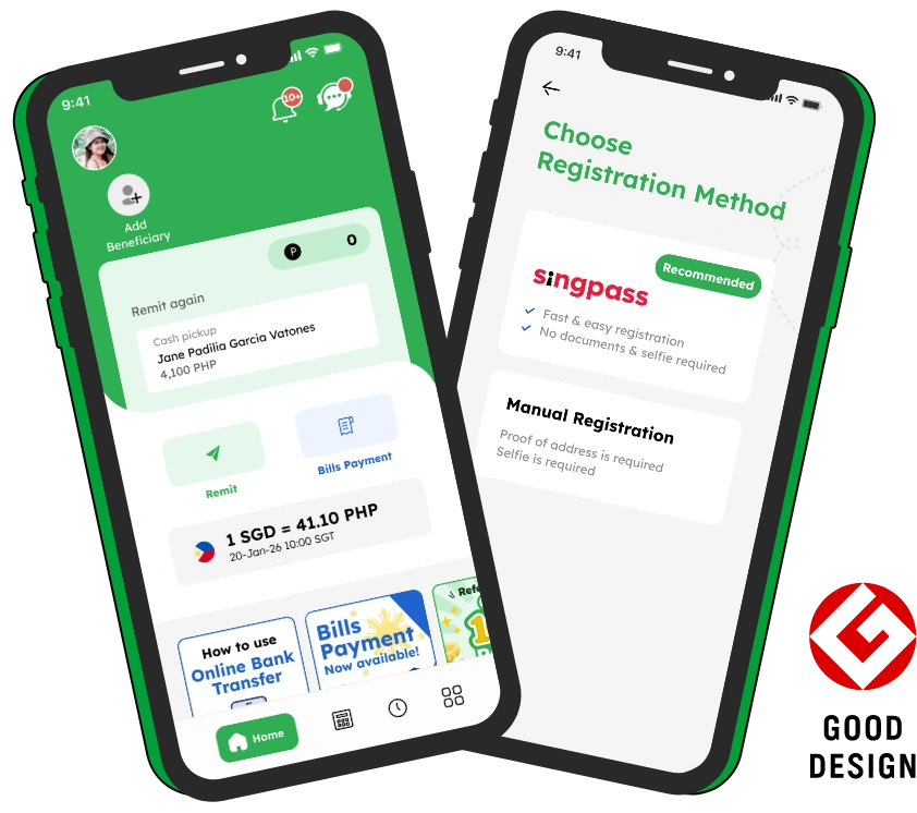 Smiles mobile remittance app screenshot